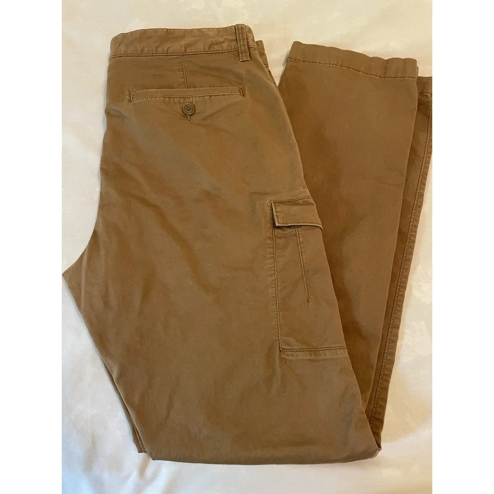 Men's Straight Fit Cargo Work Pants Goodfellow & Co Tan‎ 36x34